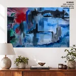 Blue red smudged abstract