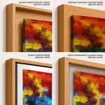 Red and blue sky ocean abstract brushstroke