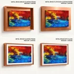 Red and blue sky ocean abstract brushstroke