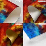 Red and blue sky ocean abstract brushstroke
