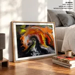 Abstract brushstroke colorful electronica waves