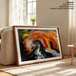 Abstract brushstroke colorful electronica waves