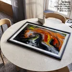 Abstract brushstroke colorful electronica waves