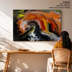 Abstract brushstroke colorful electronica waves