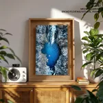 Abstract waterfall and pond landscape