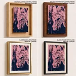 Dark pink wavy abstract painting