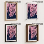 Dark pink wavy abstract painting