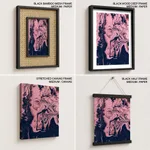 Dark pink wavy abstract painting