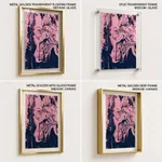 Dark pink wavy abstract painting