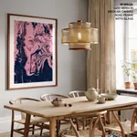 Dark pink wavy abstract painting