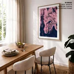 Dark pink wavy abstract painting