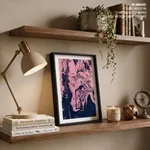 Dark pink wavy abstract painting