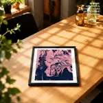 Dark pink wavy abstract painting