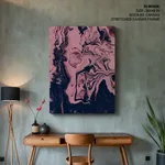 Dark pink wavy abstract painting