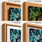 Green tangled scratched abstract painting