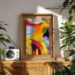 Abstract bridge field landscape painting