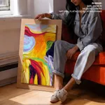 Abstract bridge field landscape painting