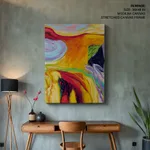 Abstract bridge field landscape painting