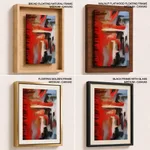 Red white abstract view painting