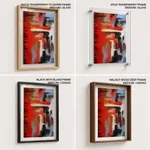 Red white abstract view painting