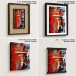 Red white abstract view painting