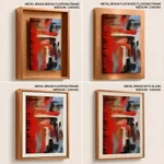 Red white abstract view painting
