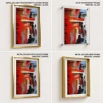 Red white abstract view painting