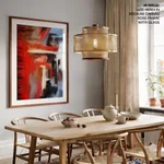 Red white abstract view painting