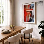 Red white abstract view painting