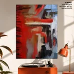 Red white abstract view painting