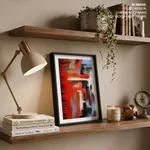 Red white abstract view painting