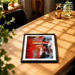 Red white abstract view painting