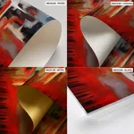 Red white abstract view painting