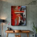 Red white abstract view painting