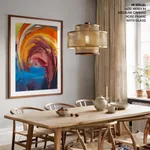 Colorful high rising wave painting