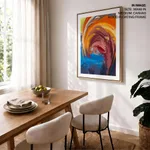 Colorful high rising wave painting