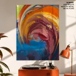 Colorful high rising wave painting