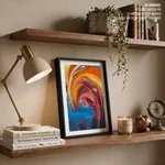 Colorful high rising wave painting