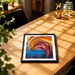 Colorful high rising wave painting