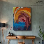 Colorful high rising wave painting