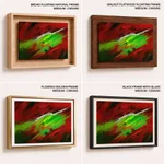Abstract red green wind waves painting