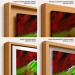 Abstract red green wind waves painting