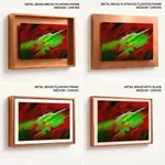 Abstract red green wind waves painting