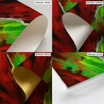 Abstract red green wind waves painting