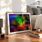Multicolor abstract brushstroke mashup