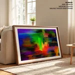 Multicolor abstract brushstroke mashup