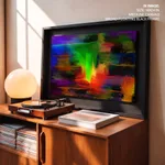 Multicolor abstract brushstroke mashup