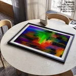 Multicolor abstract brushstroke mashup