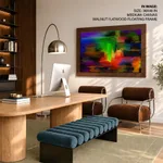 Multicolor abstract brushstroke mashup