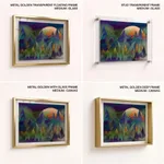 Abstract scandinavian mountain and moon